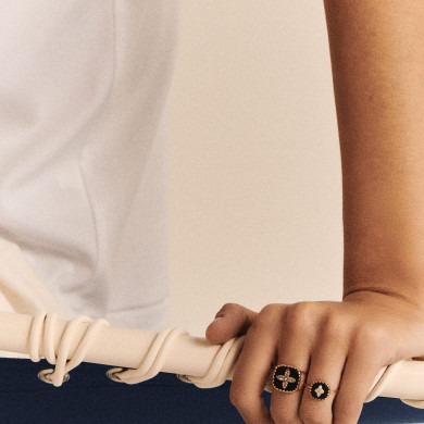 Bague pierrot noir - taille 51 - Pascale Monvoisin