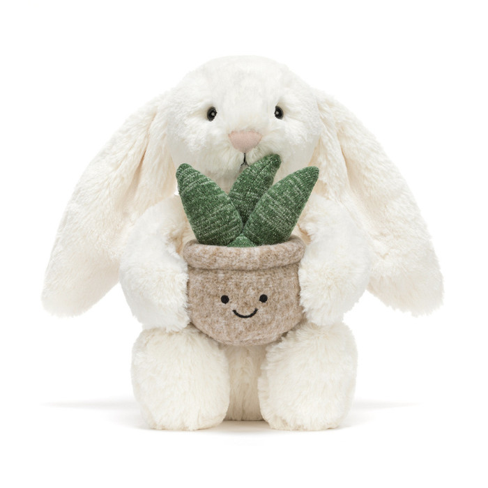 Cream Bunny with Plant - Jellycat