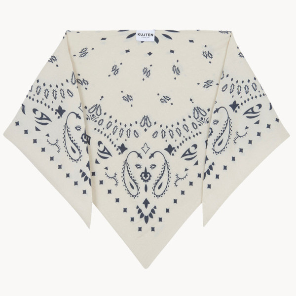 Petit bandana triangle cachemire Tifa avoine - Kujten