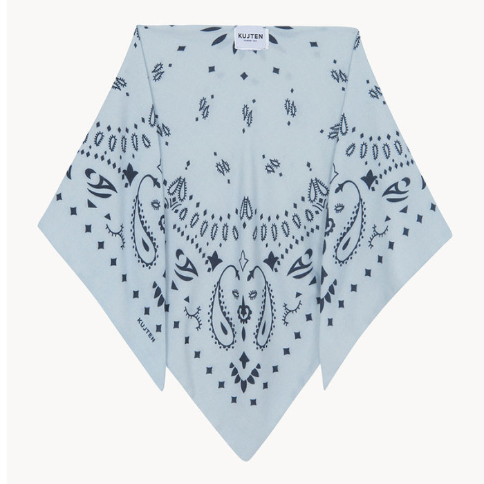 Petit bandana triangle cachemire Tifa Brume - Kujten