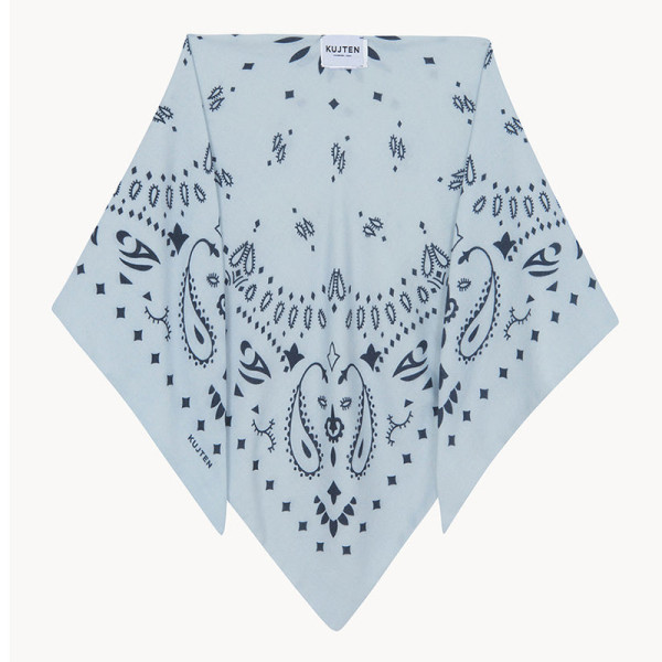 Petit bandana triangle cachemire Tifa Brume - Kujten