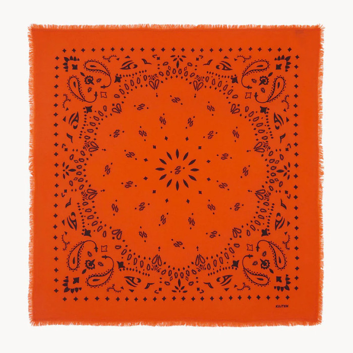 Grand bandana cachemire imprimé Hachiko sunset - Kujten