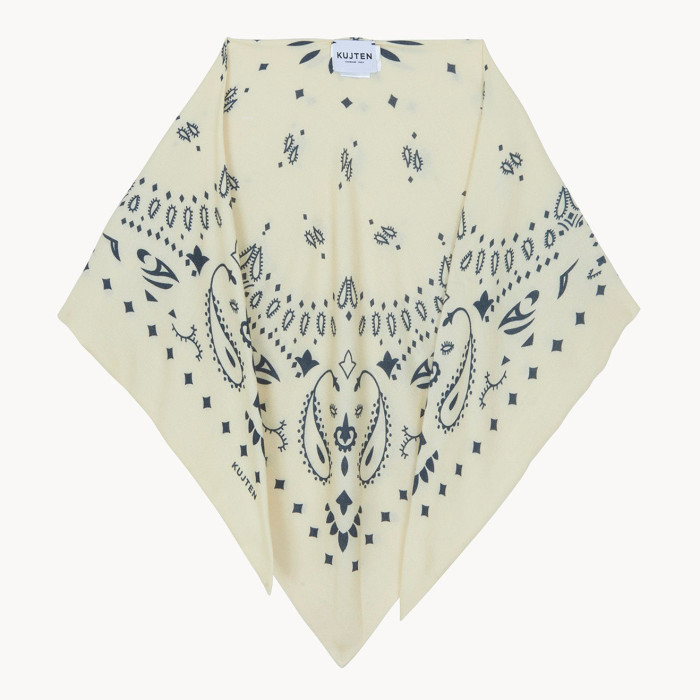 Petit bandana triangle cachemire Tifa Anis - Kujten