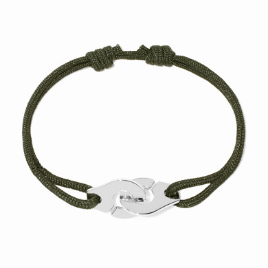 Bracelet sur cordon Menottes dinh van moyen modèle argent