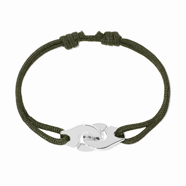 Bracelet sur cordon Menottes dinh van moyen modèle argent