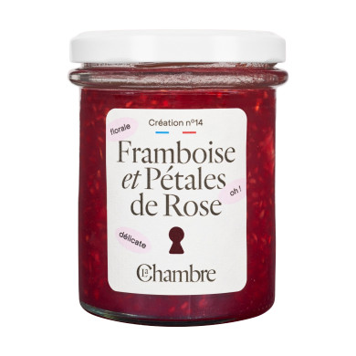 Confiture Framboise Pétales de Rose 200g - La Chambre