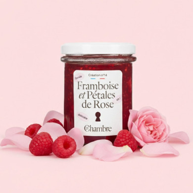 Confiture Framboise Pétales de Rose 200g - La Chambre