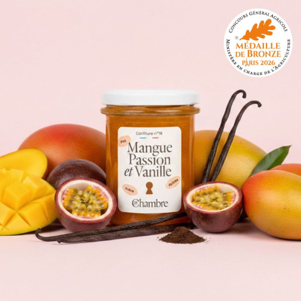 Confiture Mangue Passion Vanille 200g - La Chambre