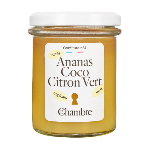 Confiture Ananas Coco Citron vert 200g - La Chambre