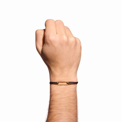 Bracelet sur cordon Maillon L or jaune - dinh van