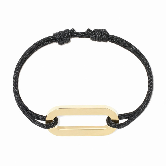 Bracelet sur cordon Maillon XL or jaune - dinh van