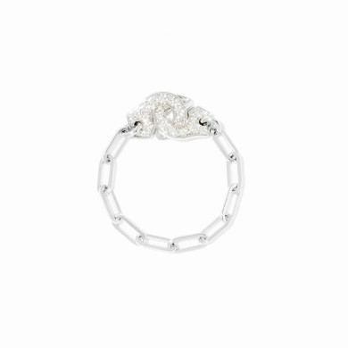 Bague chaîne Menottes dinh van or blanc et diamants - dinh van