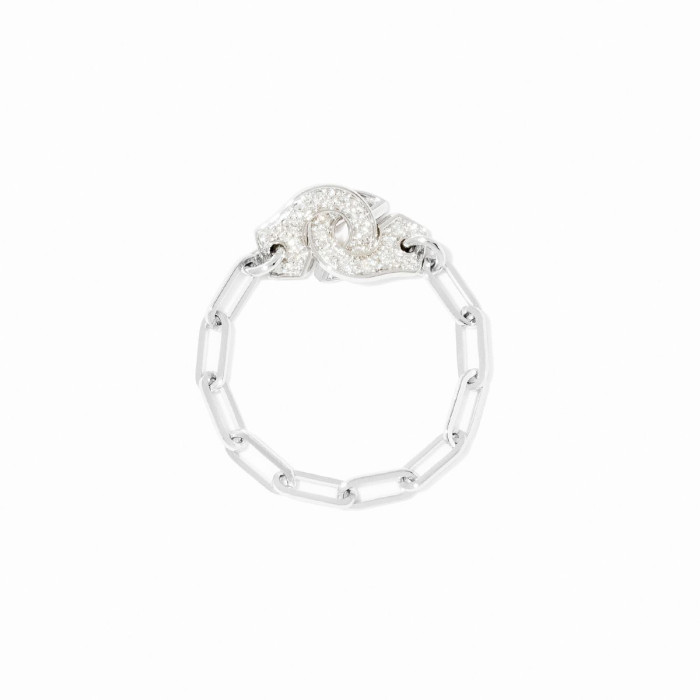 Bague chaîne Menottes dinh van or blanc et diamants - dinh van