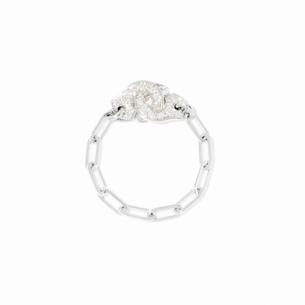 Bague chaîne Menottes dinh van or blanc et diamants - dinh van