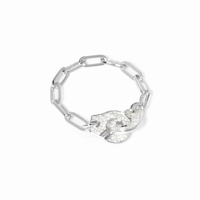 Bague chaîne Menottes dinh van or blanc et diamants - dinh van