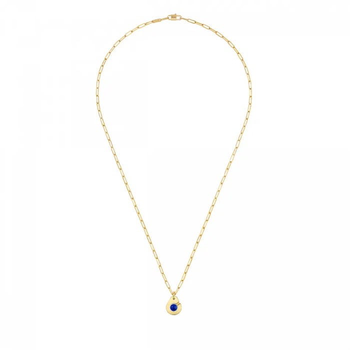Collier Menottes dinh van R10 en or jaune et lapis lazuli - dinh van