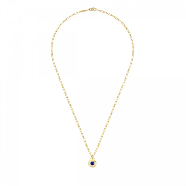 Collier Menottes dinh van R10 en or jaune et lapis lazuli - dinh van
