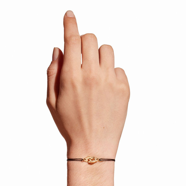 Bracelet sur cordon Menottes dinh van XS or jaune et diamants - dinh van