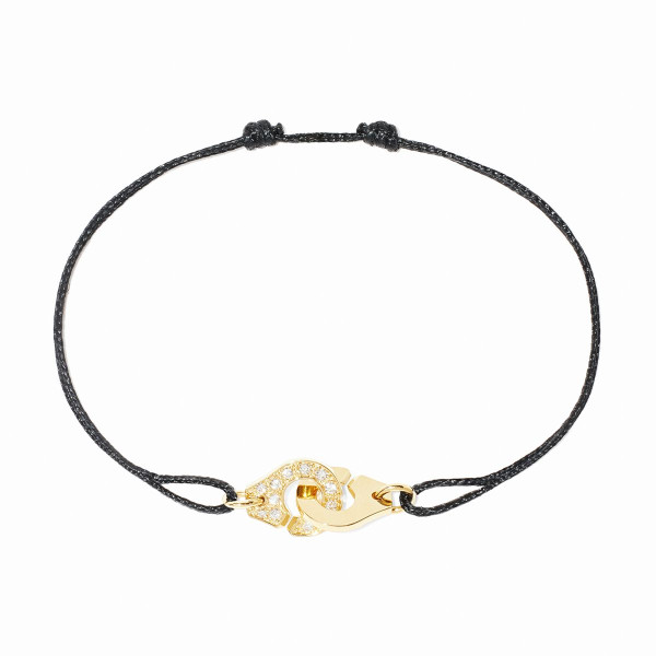 Bracelet sur cordon Menottes dinh van XS or jaune et diamants - dinh van