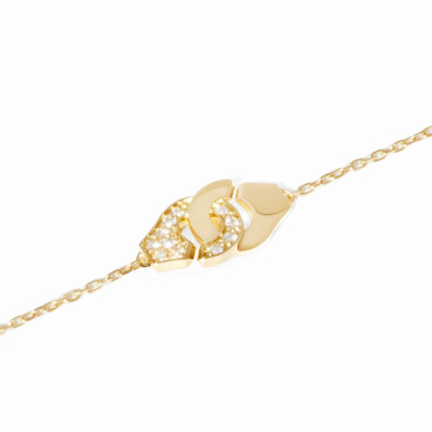 Bracelet sur chaîne Menottes dinh van XS or jaune et diamants