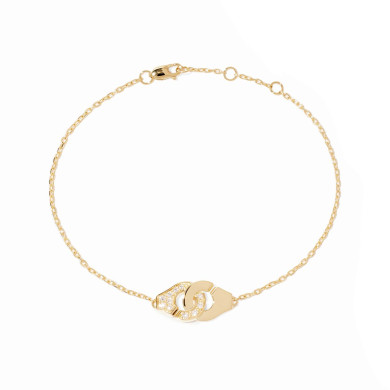 Bracelet sur chaîne Menottes dinh van XS or jaune et diamants