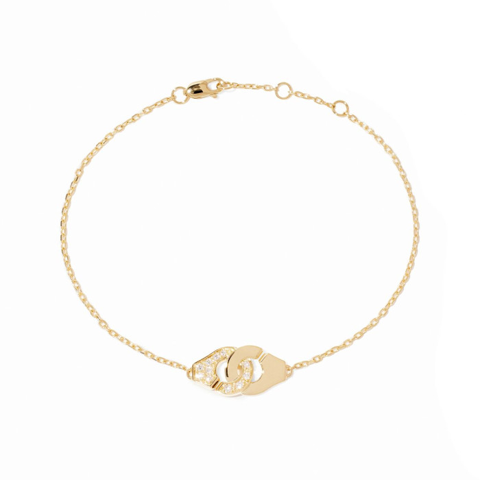 Bracelet sur chaîne Menottes dinh van XS or jaune et diamants
