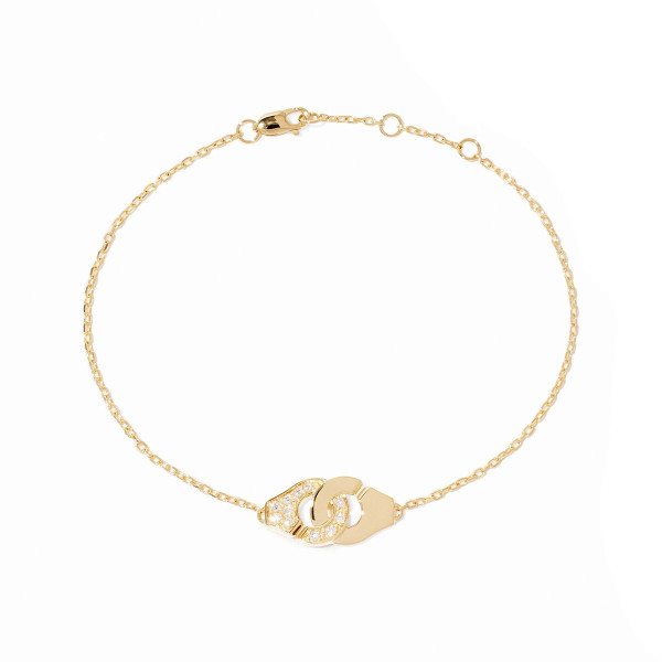 Bracelet sur chaîne Menottes dinh van XS or jaune et diamants