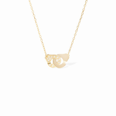 Collier Menottes dinh van XS or jaune et diamants