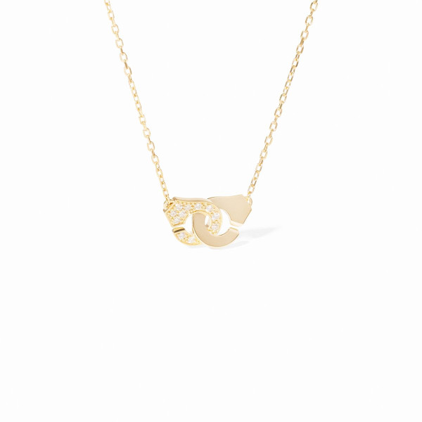 Collier Menottes dinh van XS or jaune et diamants