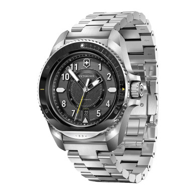 Montre Journey 1884 - Cadran noir et bracelet acier inoxydable argenté - Victorinox