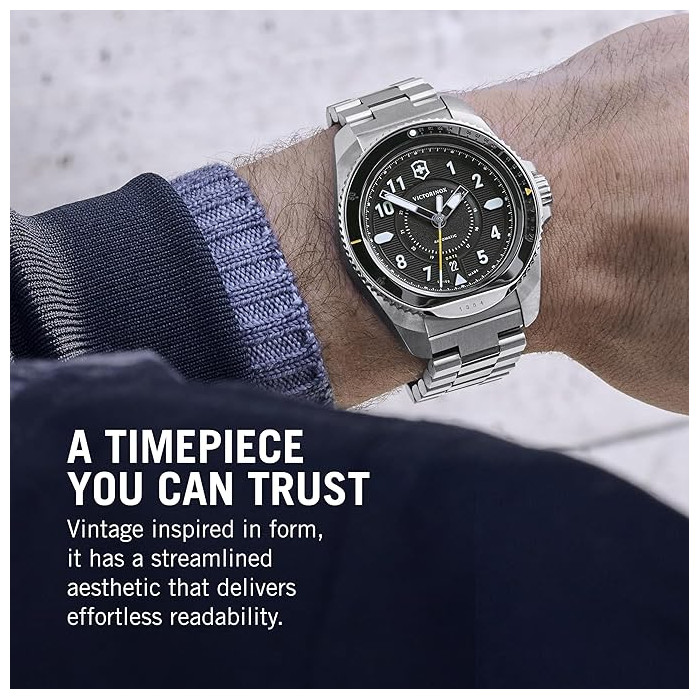 Montre Journey 1884 - Cadran noir et bracelet acier inoxydable argenté - Victorinox