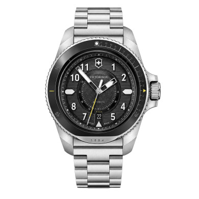Montre Journey 1884 - Cadran noir et bracelet acier inoxydable argenté - Victorinox