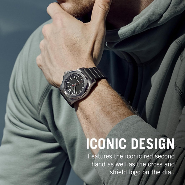 Montre Inox bracelet cuir noir - Victorinox