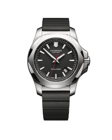 Montre Inox bracelet cuir noir - Victorinox