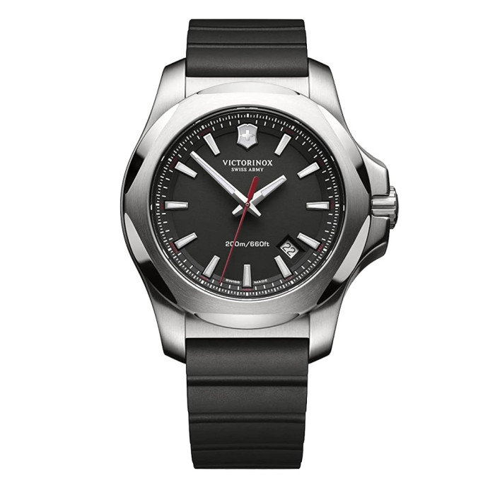 Montre Inox bracelet cuir noir - Victorinox