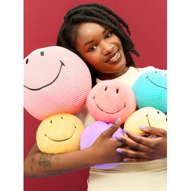 Smiley Fuzzy Jaune - 13CM - BON TON TOYS