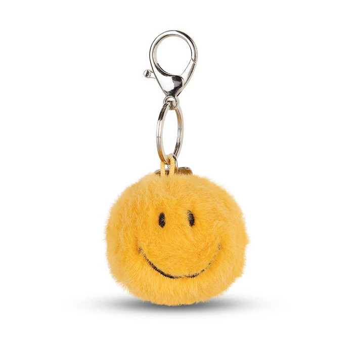 Porte-clés Smiley Fuzzy Jaune - BON TON TOYS