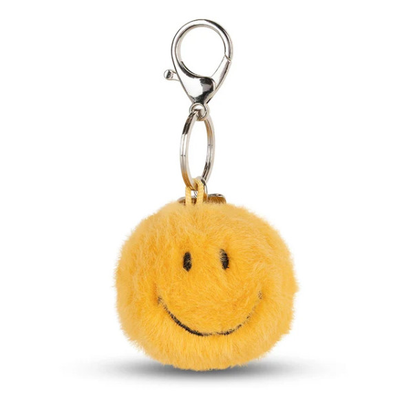 Porte-clés Smiley Fuzzy Jaune - BON TON TOYS
