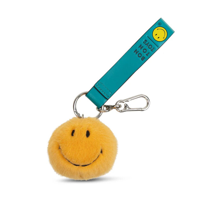 Smiley Fuzzy Bag Charm Jaune - BON TON TOYS