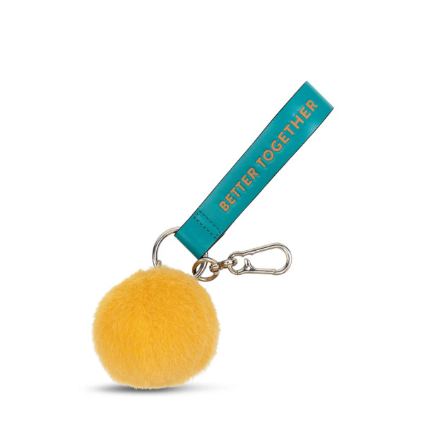 Smiley Fuzzy Bag Charm Jaune - BON TON TOYS
