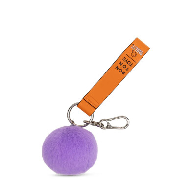 Smiley Fuzzy Bag Charm Pourpre - BON TON TOYS