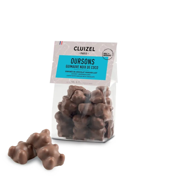 Ourson Guimauve chocolat lait coco 145g - Cluizel