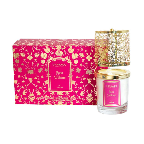 Coffret Bougie & Lanterne Rosa Sublime - Granado