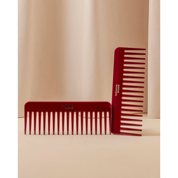 Le Peigne Large Démêlant en Acétate Rouge Cerise - La Bonne Brosse