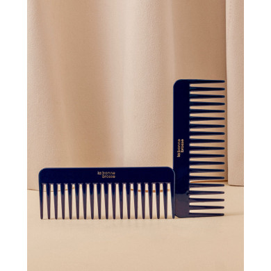 Le Peigne Large Démêlant en Acétate Bleu Myrtille - La Bonne Brosse