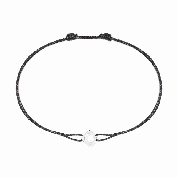 Bracelet sur cordon Le Pavé moyen modèle Platine - dinh van