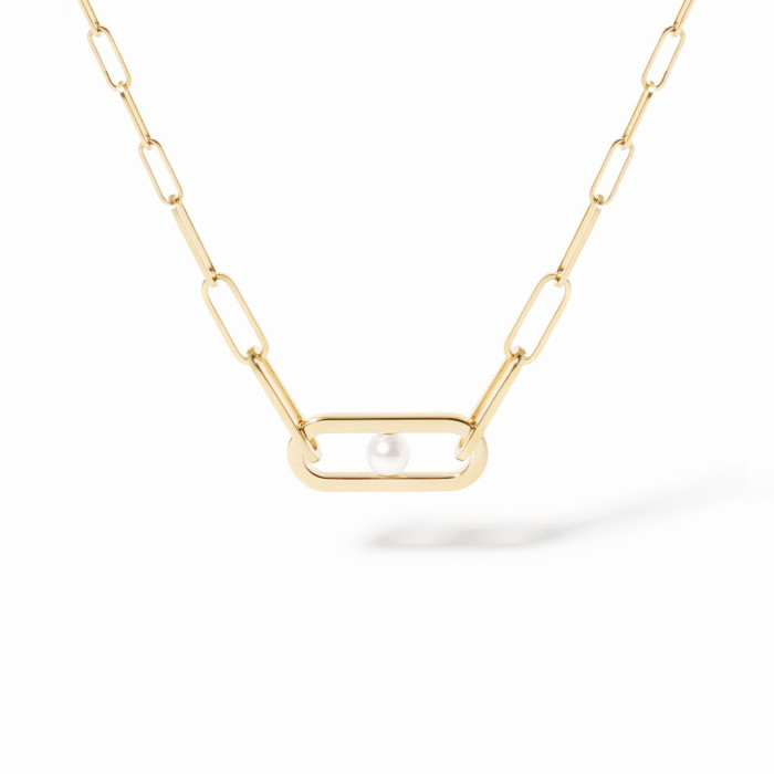 Collier Maillon Perle petit modèle Or jaune - dinh van