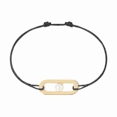 Bracelet cordon Maillon Perle Or jaune - dinh van