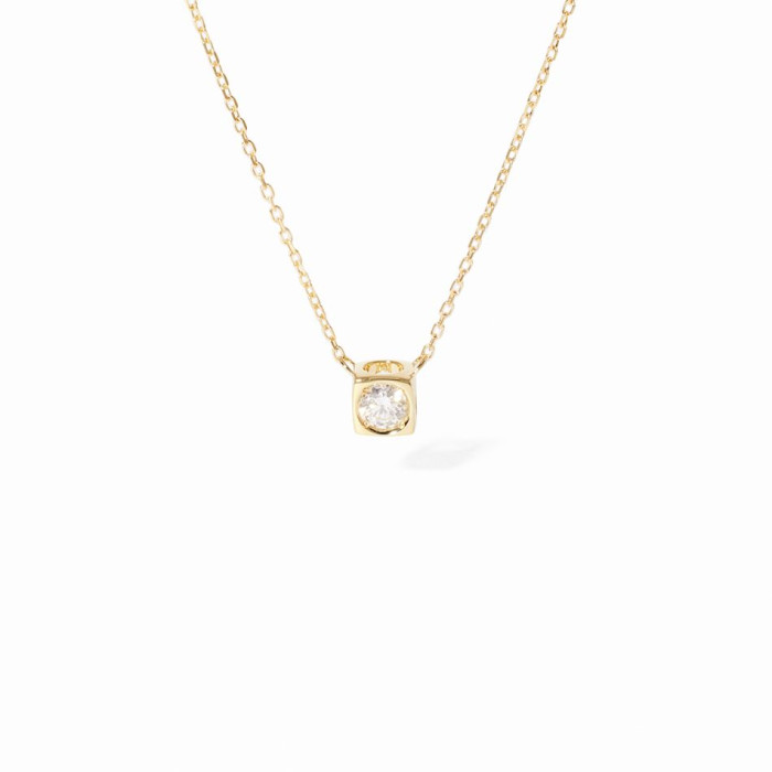 Le Cube Diamant small necklace yellow gold and diamond - Dinh Van