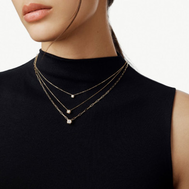 Collier Le Cube Diamant petit modèle or jaune et diamant - Dinh Van